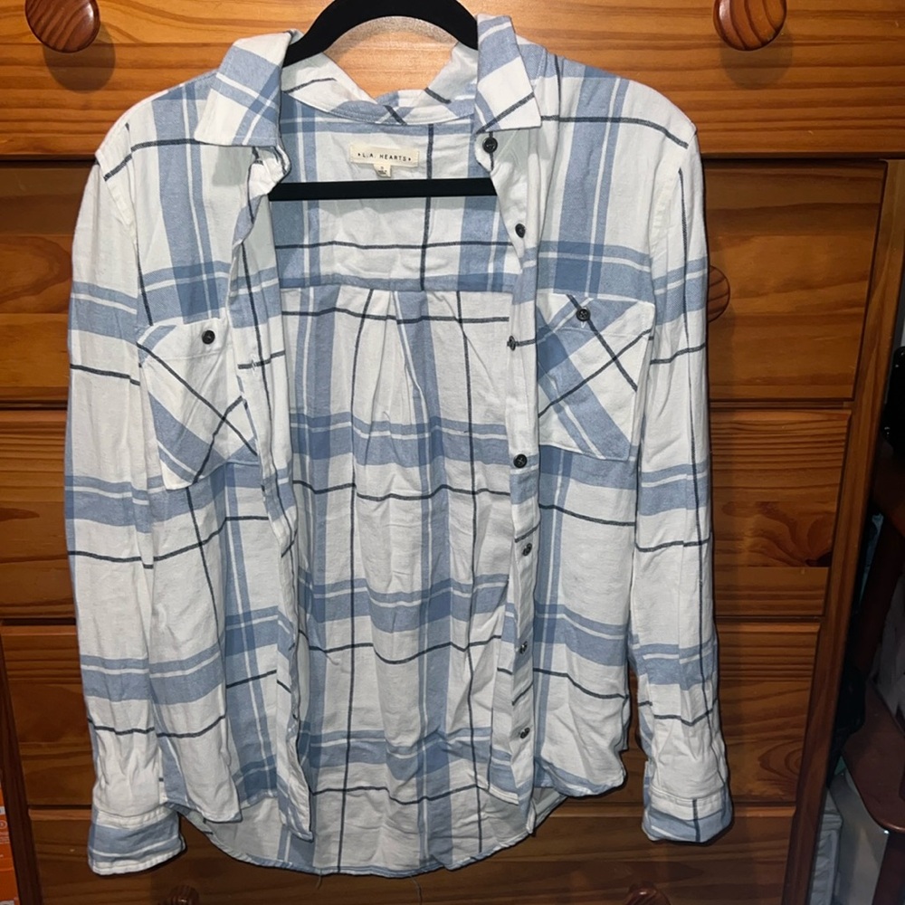 Pacsun blue and white button down top!